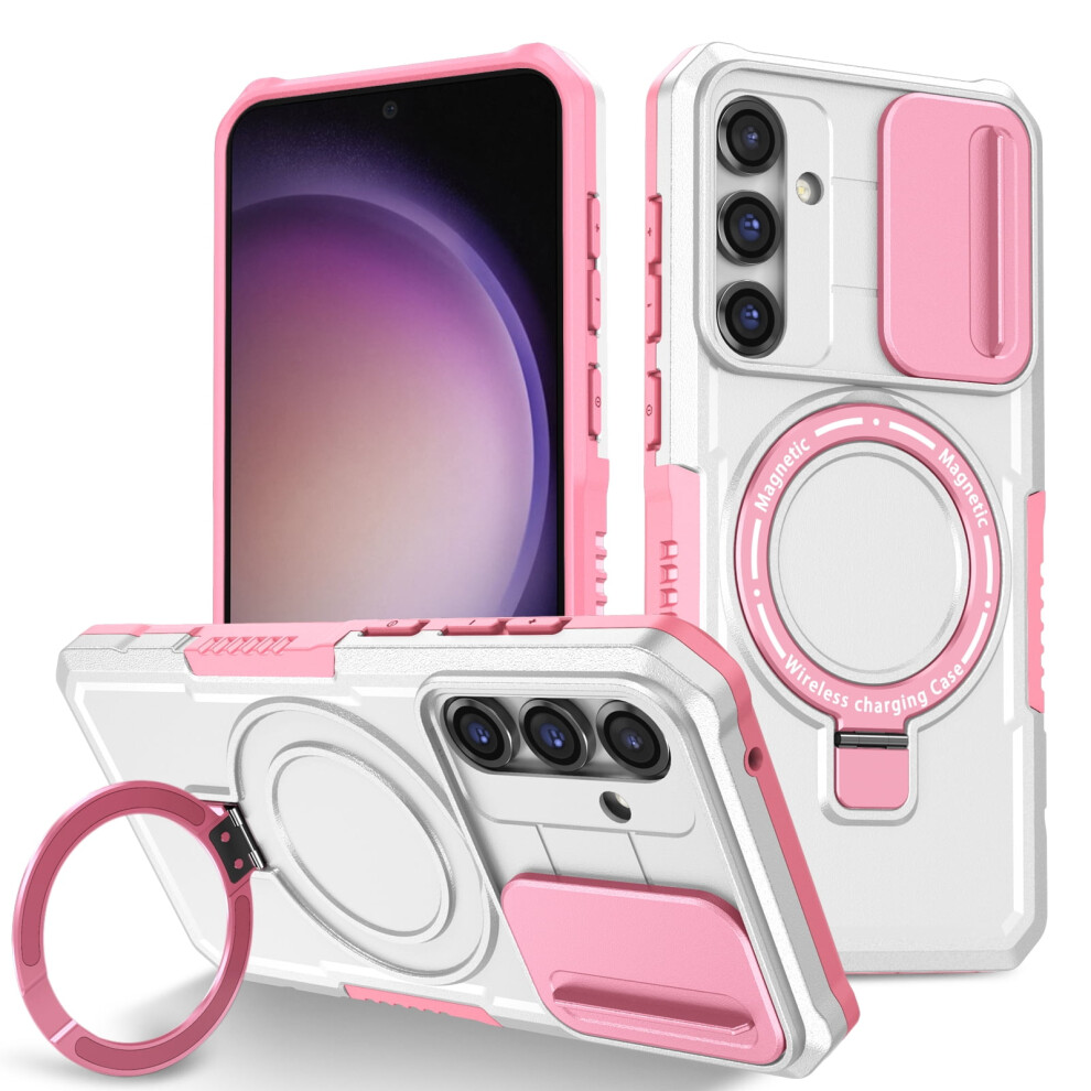 Allytech Magnetic Case For Samsung Galaxy S24 Fe 5G Â Lens Slide Cover, Non-Slip, Military-Grade Protection, Slim Shockproof Ring Stand, Wireless 9313598225672