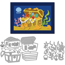 Undersea Treasure Chest Metal Cutting Dies – Compatible with Card Making, Scrapbooking, DIY Crafts