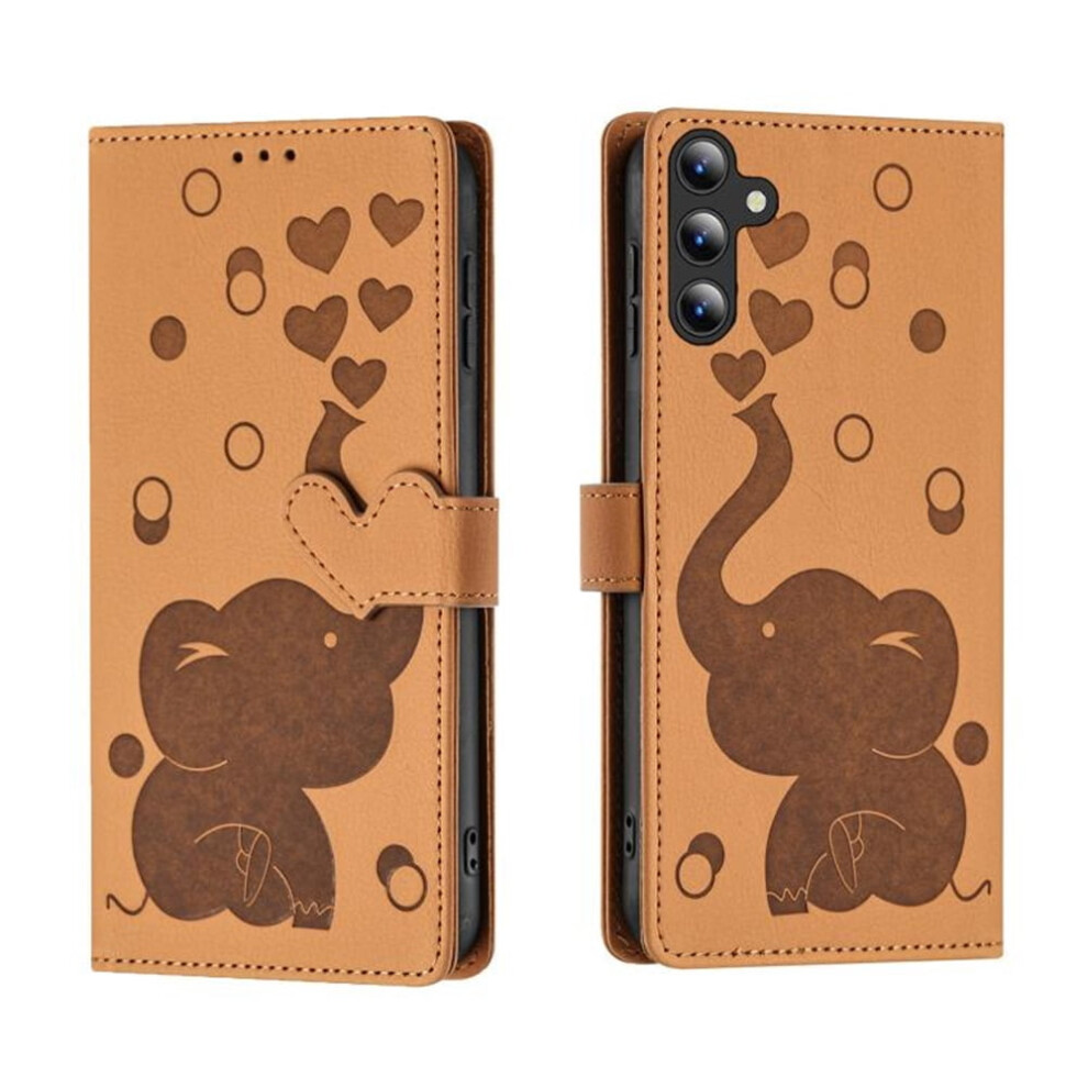 Pu Leather Flip Wallet Case For Samsung Galaxy A15 Yellow 908436811255