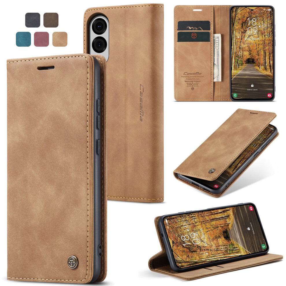 Caseme Leather Flip Wallet Case For Compatible With Samsung Galaxy S25 Edge – Magnetic Closure, Card Holder, Kickstand, Shockproof, 6.7-Inch 9313598226105