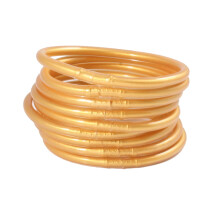Flash Filled Plastic Gold Buddha Bracelet Gold Foil Filled Silicone Bracelet Suitable for Buddha Girl's Summer Female