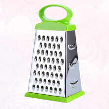 Stainless Steel Grater for Kitchen Use Green Color and Easy to Clean with Design 7.8 Inches