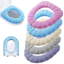 Lot de 5 protège-sièges de toilettes épais et doux - Housse de siège de toilette extensible et lavable en tissu fibreux.