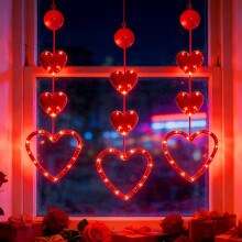Maisíocht Scáthchruth Croí Dearg LED le Cupán Súchán, Ceallraí