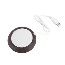 USB-kaffekoppvarmer – drikkebrikker med konstant temperatur (tre/tie-dye-mønstre, kontor-/vinterbruk)