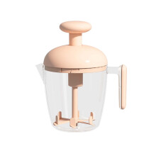 Ergonomische handmatige eiermixer voor in de keuken - Efficiënte handmixer met garde voor snel kloppen en opkloppen. Duurzame constructie. Lichtroze.
