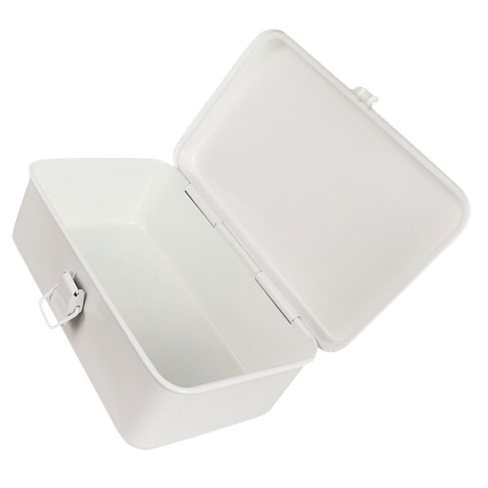 Small Tool Box Empty Lockable Tool Box Metal White Organization For Home Use 1Pack 9496895261113