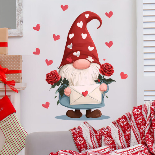 Valentine's Day Dwarf Static Cling Window Sticker
