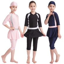 Muslim Girls Swimsuit Islamic Kids Swimwear Modest Burkini Swimming Beachwear