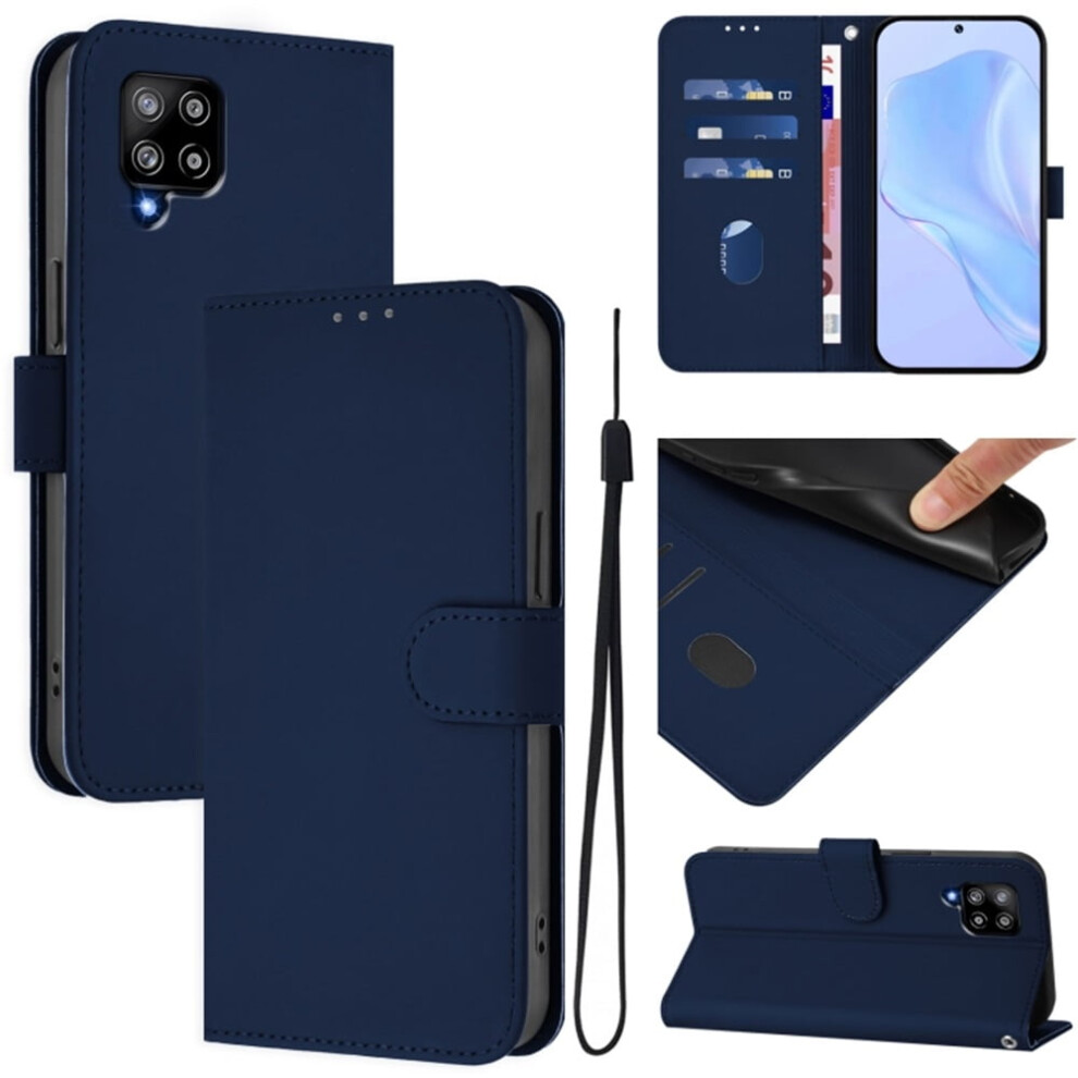 Wallet Case Compatible With Samsung Galaxy A42 5G Â Pu Leather Magnetic Flip Folio, 3-Card Slot & Wrist Strap, Navy Blue 9496895261007