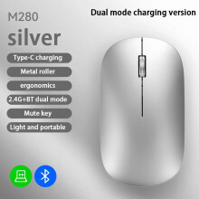 Draadloze Bluetooth-muis met dubbele modus en instelbare DPI (2,4 GHz).