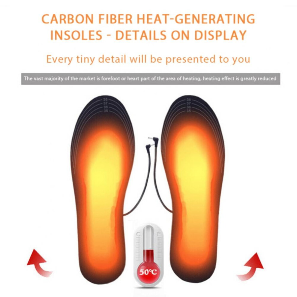 USB Rechargeable Heated Insoles, Cuttable, Multiple Sizes, Compatible with Most Shoes, for Men & Women â Winter Camping, Hunting, Fishing, Skiing,