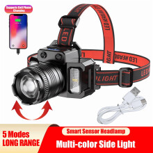Huayusheng LED-Stirnlampe, USB-aufladbar, zoombar, 5 Modi