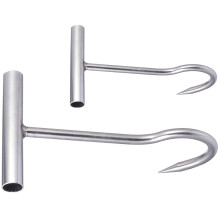 Crochets à friture pour dinde en forme de T en acier inoxydable, 2 pièces, 11,8 x