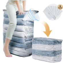 8-Pack Jumbo Vacuum Storage Bags (31x40x15"), Clear, for Bedding, Comforters, Clothing – Space Saving