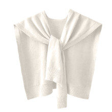 Xale feminino de tricô elegante e de cor sólida, branco.