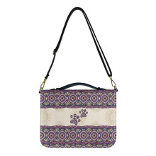 Boho Mandala Dog Paw Print Bible Cover – PU Leather, Waterproof, Adjustable Strap & Handle, Zippered, 2XL, Compatible with Standard Bibles