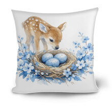 Easter Rabbit Pillow Cover 18x18 inch Soft Plush Faux Fur