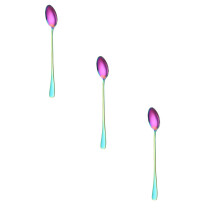 Regenboogkleurige roestvrijstalen dinerlepel, dessertlepel, ijslepel, bestekset met stevige, kleurrijke lepels (4/3/2/1 stuks)