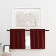 Xoxingysm Curtain Solid Color High Precision Through the Rod Small Curtain American Shade Decoration Kitchen Coffee Short Curtain