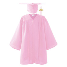 Child Graduation Cap Gown Tassel Charm Set Pink 11-12 Years
