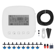 Op zonne-energie werkend druppelirrigatiesysteem, automatische bewateringsset met timer en regelbare waterstroom voor binnen-, buiten-, tuin- en