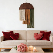 Macramé wandtapijt van katoen, moderne decoratie, 1 stuk
