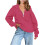 Felpa da donna oversize in pile con mezza zip 1
