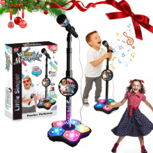 All-in-One Kids Karaoke Machine with Adjustable Stand, Built-in Music, Lights & Echo – Compatible with USB mics
