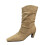 Botas femininas de camurça estilo western, cano curto e salto bloco. 2