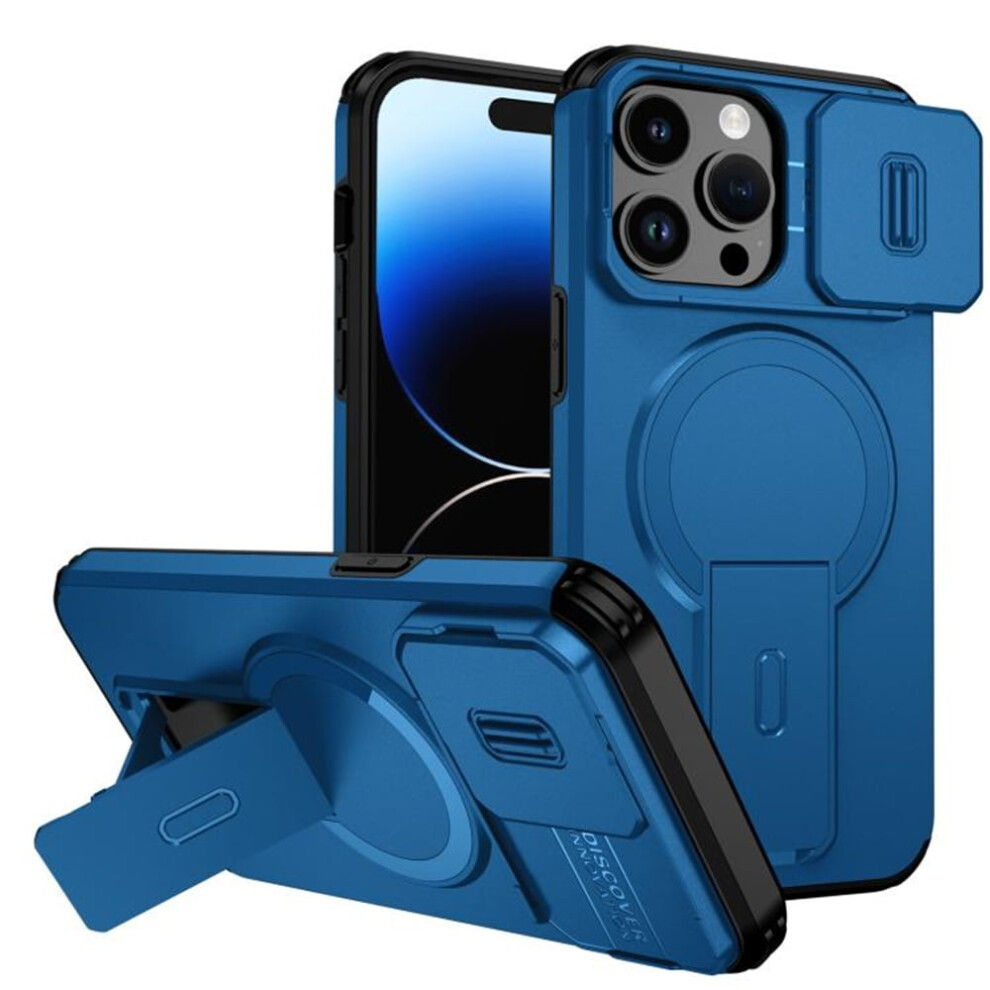 Iphone 14 Pro 6.1 Inch Case With Magsafe And Fold Stand Blue 908436813792