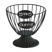 Vintage Metal Coffee Pod Organizer – Large Capacity Capsule Holder for Espresso Pods (Countertop Storage, Decorative Design)