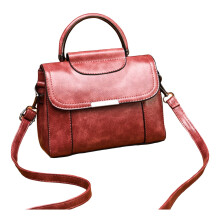 Dámska módna kožená retro crossbody kabelka s jednoduchým krytom a štvorcovým uzáverom