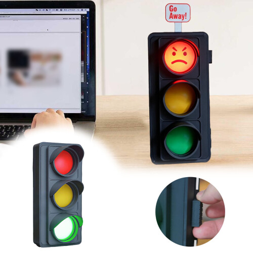 USB-Powered Do Not Disturb Traffic Light Indicator for Desk/Wall – Compatible with Home, Study, Work & Streaming