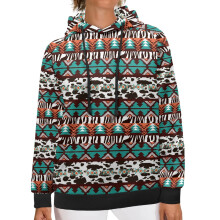 Aztec Tribal Pullover Hoodie Sweatshirt Women Trendy Fall Clothes Plus Size 2XL Long Sleeve Hoddies Woman Graphic Washable Womens Hoodies Oversized