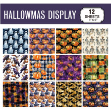 Bloco de Papel de Halloween com Abóbora, Castelo, Morcego e Teia de Aranha (12 peças)