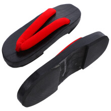 HOMEMAXS Red Japanese Style Sandals for Men Fashion Male Clogs with Cloth Material Comfortable and Breathable Design 1 Pair