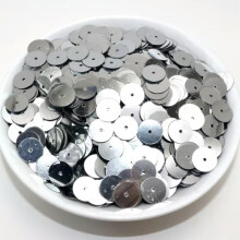 Lantejoulas redondas e planas para costura, prateadas, 6 mm, 5000 peças