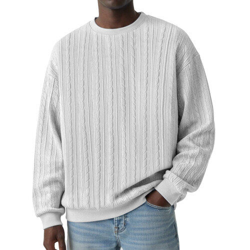 Sweat à capuche blanc décontracté pour homme, col rond, taille M