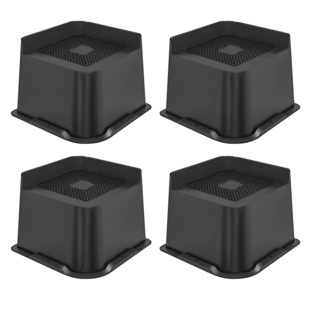 Height Increase 4 Inch Trapezoidal L-Shape Half Top Spike Bottom Rubber Strip Non-Slip Bed Feet Cabinet Feet Sofa Feet Table Feet Pad 4Pcs 9329345380440