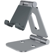 Soporte doble plegable para teléfono, base de escritorio ajustable compatible con iPhone 16–8, modelos Pro/XR/XS, Nintendo Switch y todos los