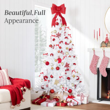 White Artificial Christmas Tree 6ft Unlit Hinged with Metal