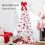 6ft Artificial White Christmas Tree – Unlit, Hinged, Dense Realistic Branches, Easy Assembly, Includes Base – Under $75, Shipped from US 1
