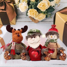 Set di sacchetti regalo natalizi in tessuto riutilizzabili con cerniera