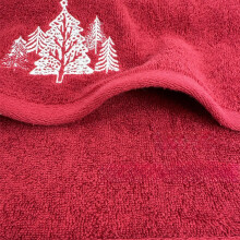 2-Pack Christmas Cotton Towel Set, Embroidered Elk/Snowflake/Tree Design, 15.75x27.56", Holiday Bathroom Decor & Gifts