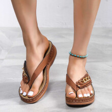 Women's Sandals Clearance! Arch Support Flip-Flops, Wedge Heel, Non-Slip, Casual & Beach – Compatible with Summer Outdoor Use