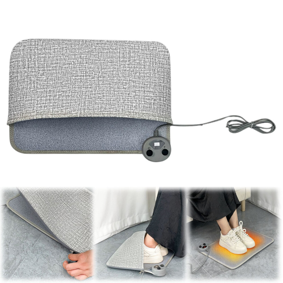 Xoxingysm Heated Foot Warmer Mat for Desk/Home â 5 Temp, 7 Timer Settings, Energy Saving, Compatible with All Floors