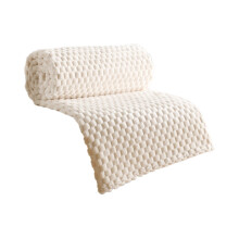 Super Soft Fleece Throw Blanket with 3D Jacquard Grid Design – Lightweight Cozy Blanket for Couch, Sofa, Chair – Compatible with 2025 New
