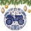 Christmas Tractor Ornament Blue Cartoon Design 1 Piece 2