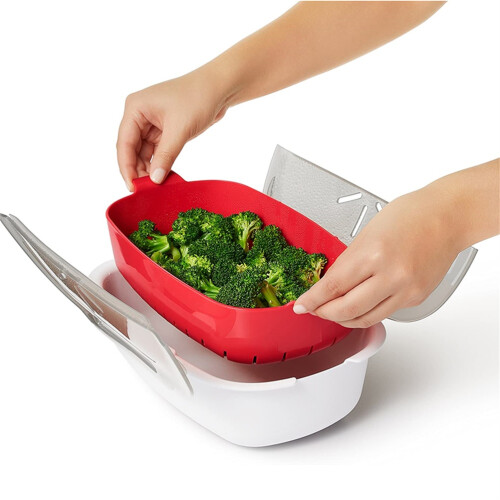 Leakproof Vegetable Steamer, Refrigerator Storage Container, Inner Layer Separable For Easy Cleaning 2